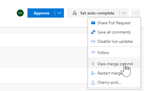 View a PR merge commit